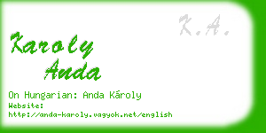 karoly anda business card
