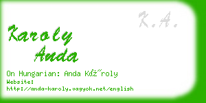 karoly anda business card